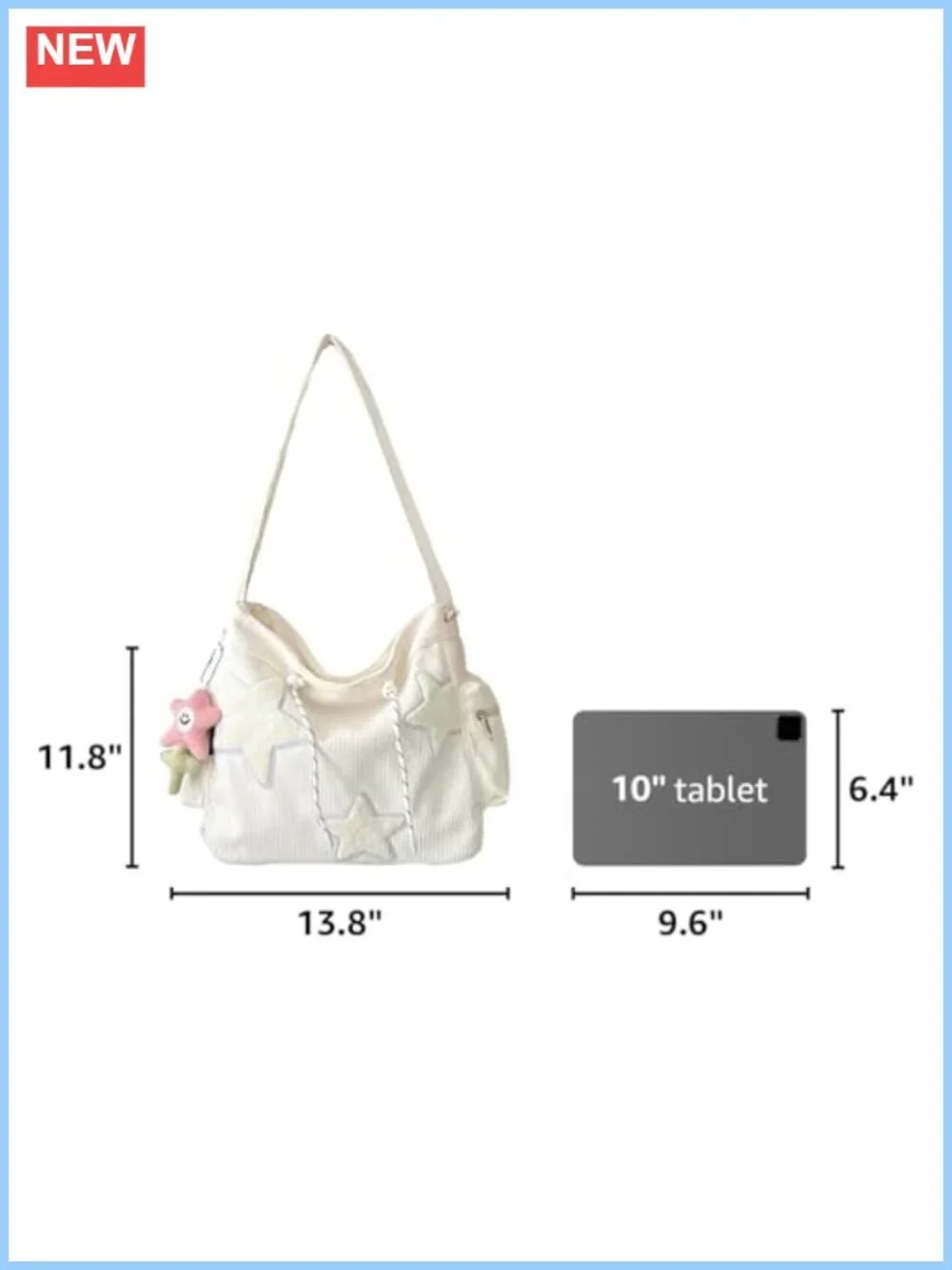 Corduroy Crossbody Hobo Tote Bag Large Capacity Zip Messenger Shoulder Bag